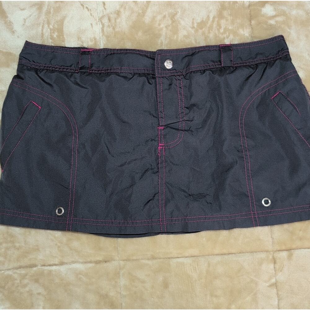 Free Country Women's Athletic Skort Black Pink Size L, Pockets, Stretch,‎ Lined